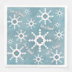 Serviette En Papier Flocons de neige géométriques d'hiver du Sud-Ouest