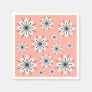 Serviette En Papier Flocons de neige Modernes du Milieu du Siècle Abri