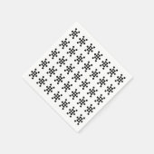 Serviette En Papier Flocons de neige noir blanc papier de fête à motif (Coin)