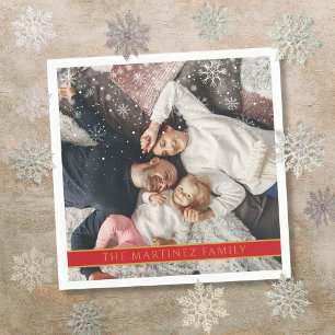 Serviette En Papier Flocons de neige personnalisés avec photo et nom