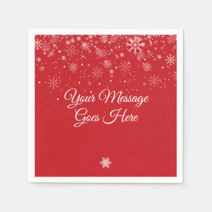 Serviette En Papier Flocons de neige personnalisés Joyeux Noël