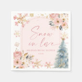 Serviette En Papier Flocons de neige roses pour une douche de mariage (Devant)