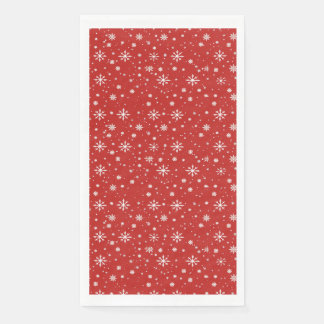 Serviette En Papier Flocons de neige rouges et blancs