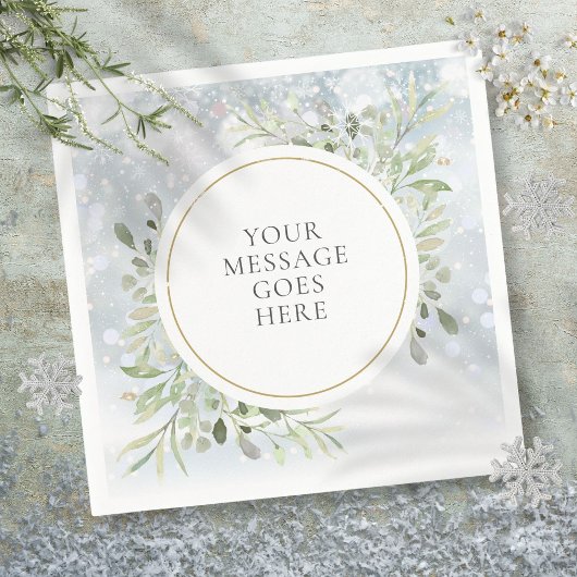 Serviette En Papier Flocons de neige verdure feuillage