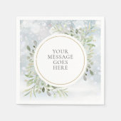 Serviette En Papier Flocons de neige verdure feuillage (Devant)