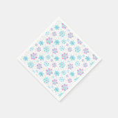 Serviette En Papier Flocons de neige violets et bleus d'hiver (Coin)