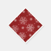 Serviette En Papier Flocons Rouges Fêtes de Noël (Coin)