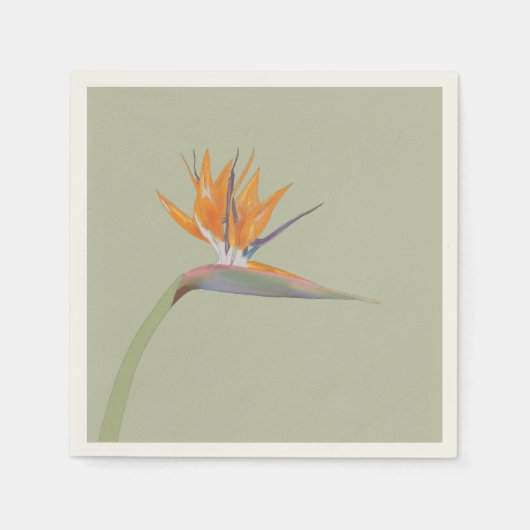Serviette En Papier Flora I : Oiseau du Paradis - Papier Napkin (Devant)