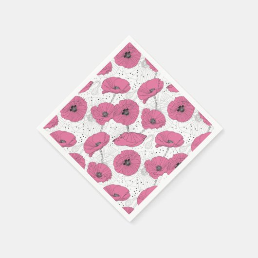 Serviette En Papier Floral (Coin)