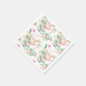 Serviette En Papier Floral (Coin)