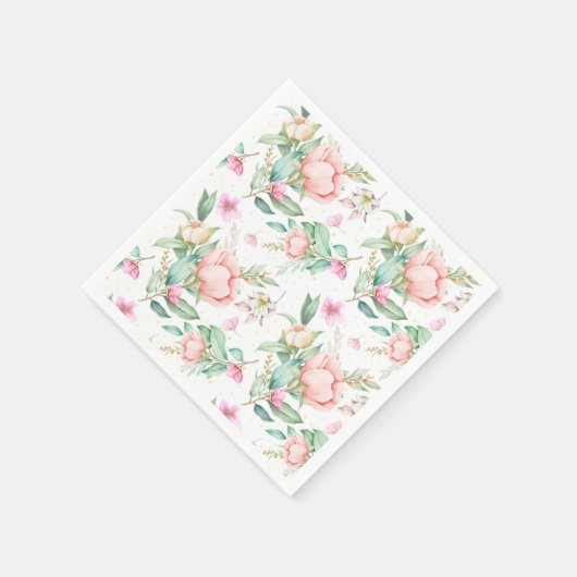 Serviette En Papier Floral (Coin)