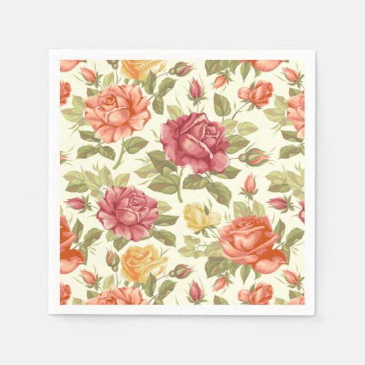 Serviette En Papier Floral (Devant)