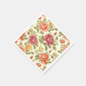 Serviette En Papier Floral (Coin)