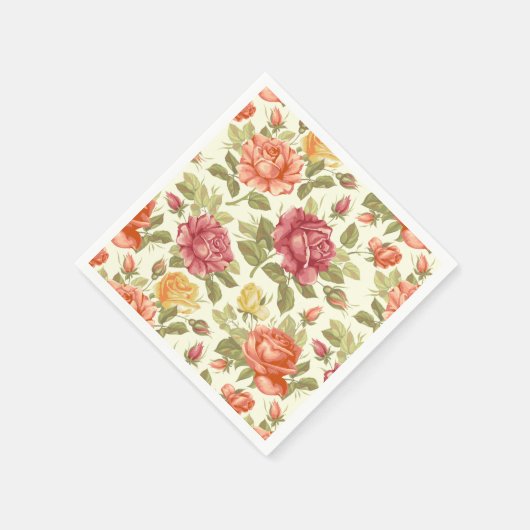 Serviette En Papier Floral (Coin)