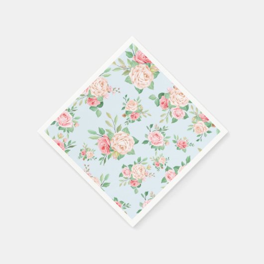 Serviette En Papier Floral (Coin)