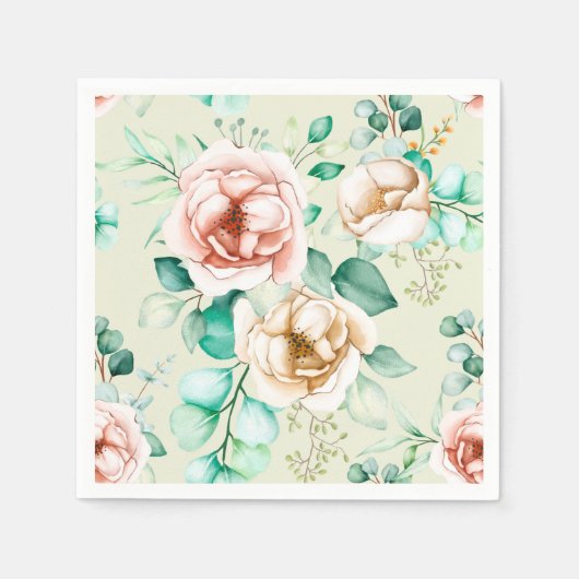 Serviette En Papier Floral (Devant)