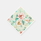 Serviette En Papier Floral (Coin)