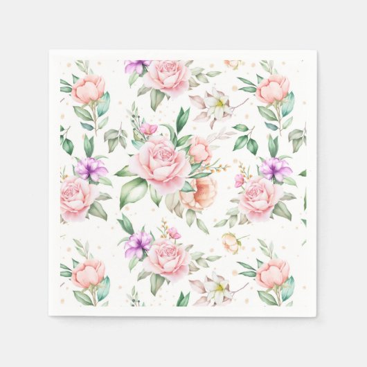 Serviette En Papier Floral (Devant)