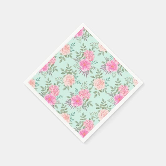 Serviette En Papier Floral (Coin)