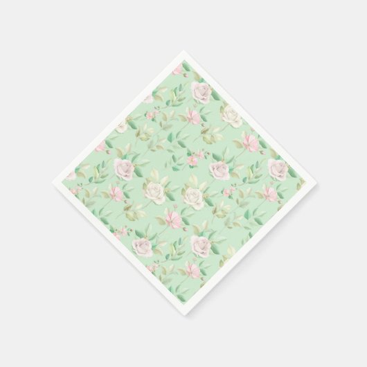 Serviette En Papier Floral (Coin)