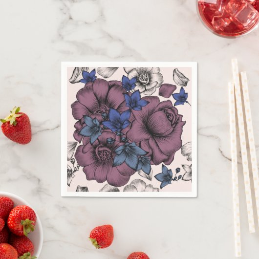 Serviette En Papier Floral (En situation)