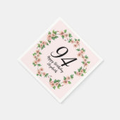 Serviette En Papier Floral 94th Birthday Pretty Blush Pink (Coin)