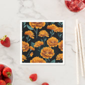 Serviette En Papier Floral Abstrait moderne Marigold (En situation)