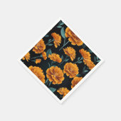 Serviette En Papier Floral Abstrait moderne Marigold (Coin)