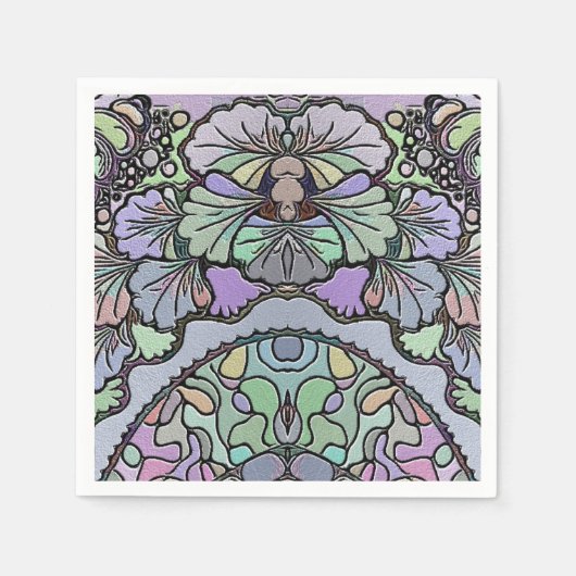 Serviette En Papier Floral abstrait pansement motif en mosaïque (Devant)