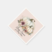 Serviette En Papier Floral Automne Citrouille Blush rose bébé fille Do (Coin)