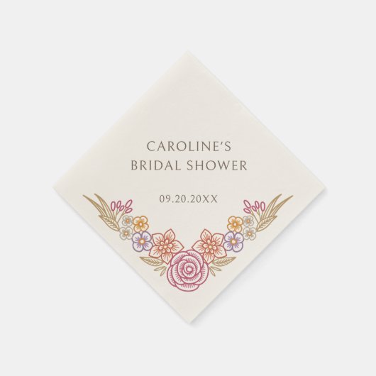 Serviette En Papier Floral Automne Fête des mariées d'automne (Coin)