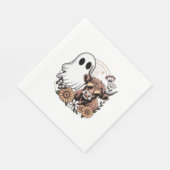 Serviette En Papier Floral Automne Highland Cow Ghost (Coin)