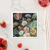 Serviette En Papier Floral baroque - Bouquet de fleurs (En situation)