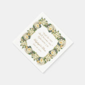 Serviette En Papier Floral blanc Bible Verse Mariage chrétien (Coin)