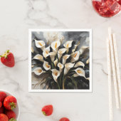 Serviette En Papier Floral Blanc Calla Lily (En situation)