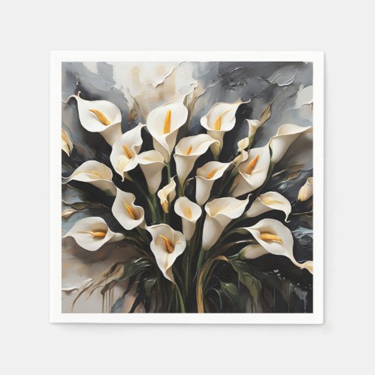 Serviette En Papier Floral Blanc Calla Lily (Devant)