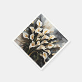 Serviette En Papier Floral Blanc Calla Lily (Coin)