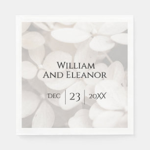 Serviette en papier floral blanc minimaliste moder