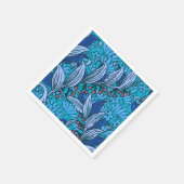 Serviette En Papier Floral bleu ancien Boho moderne (Coin)