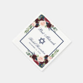 Serviette En Papier Floral bleu bat mitzvah Bourgogne (Coin)