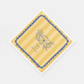 Serviette En Papier Floral Bleu Botanique Mariage (Coin)