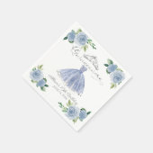 Serviette En Papier Floral bleu clair Quinceanera (Coin)