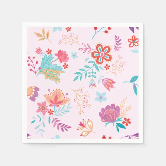 Serviette en papier floral bohème vintage (Devant)