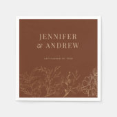 Serviette En Papier Floral Boho Mariage (Devant)