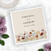 Serviette En Papier Floral Boho Mariage