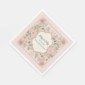 Serviette En Papier Floral Boho rose (Coin)