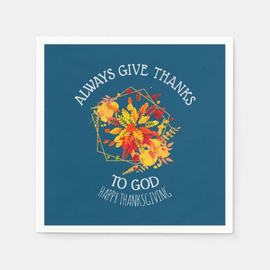 Serviette En Papier Floral BON THANKSGIVING Christian Party (Devant)