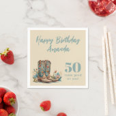 Serviette En Papier Floral Boots Occidentaux Cinquantième anniversaire (En situation)