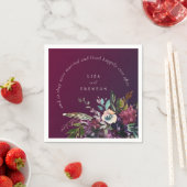 Serviette En Papier Floral Bourgogne Heureusement Jamais Après Citatio (En situation)