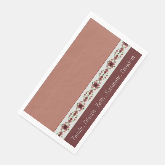 Serviette En Papier Floral Brown Moderne Et Simple (Coin)